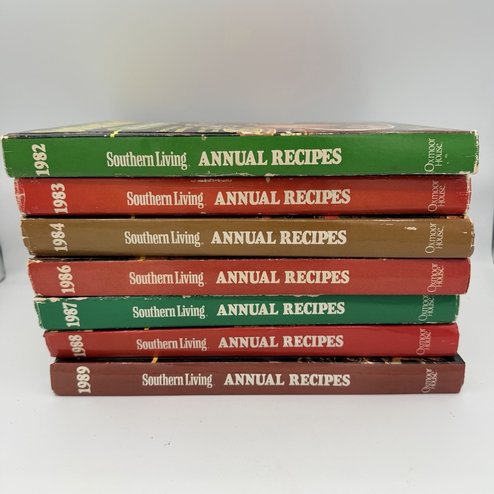 VTG Southern Living Annual Recipes Lot of 7 Hardcover Cookbooks 1982-89